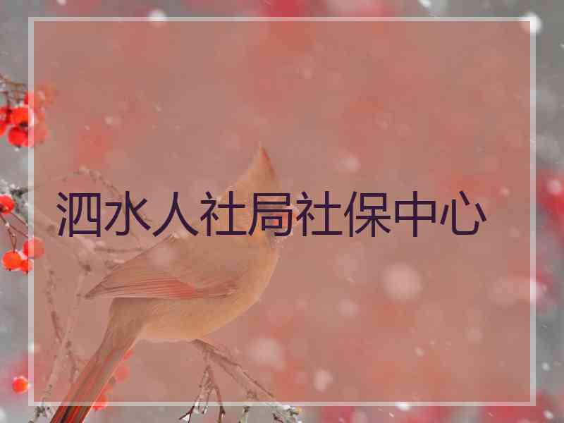 泗水人社局社保中心
