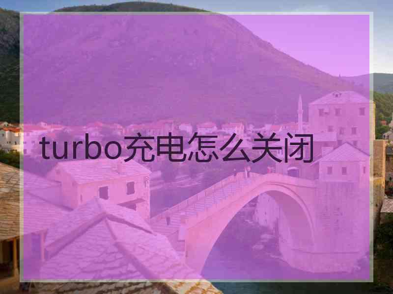 turbo充电怎么关闭