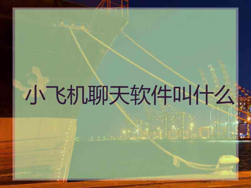 小飞机聊天软件叫什么