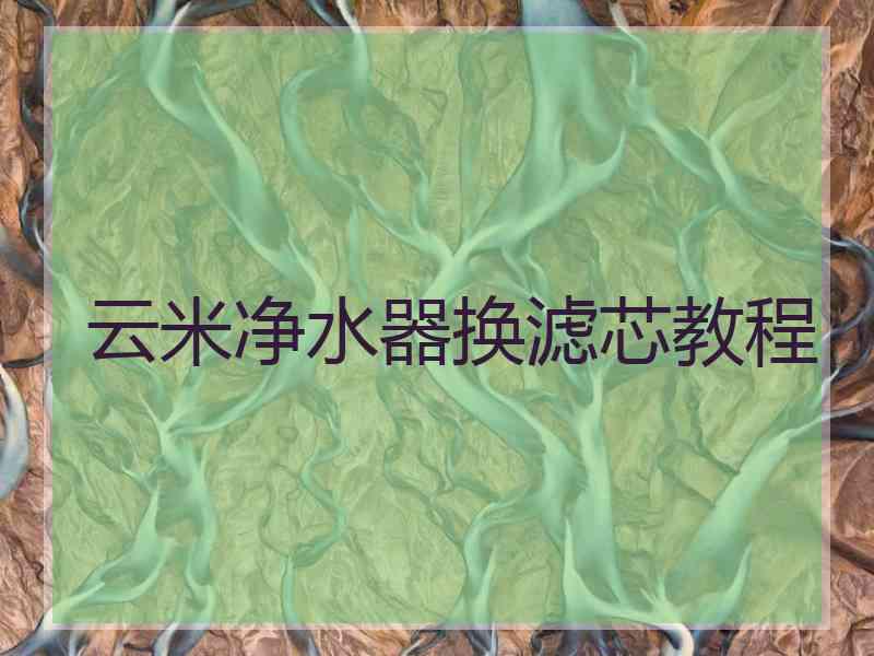 云米净水器换滤芯教程