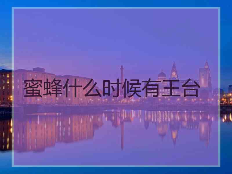 蜜蜂什么时候有王台