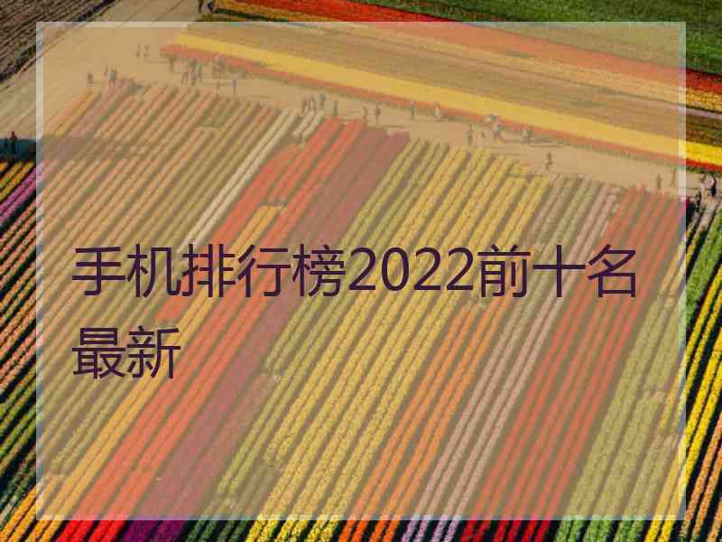 手机排行榜2022前十名最新