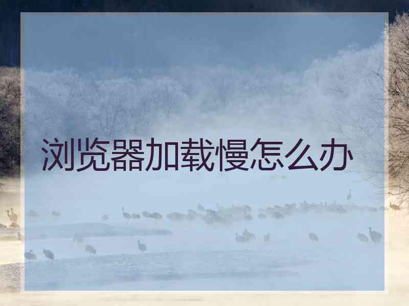 浏览器加载慢怎么办