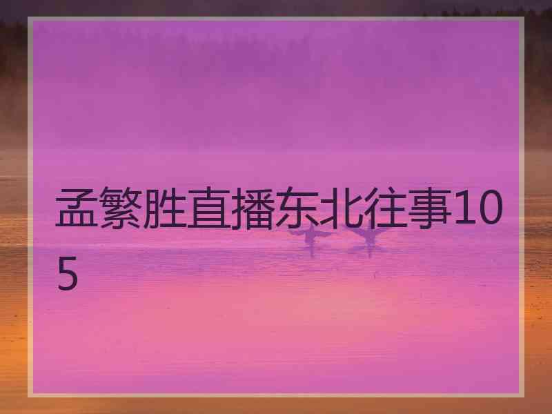 孟繁胜直播东北往事105