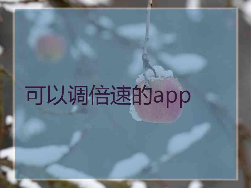 可以调倍速的app