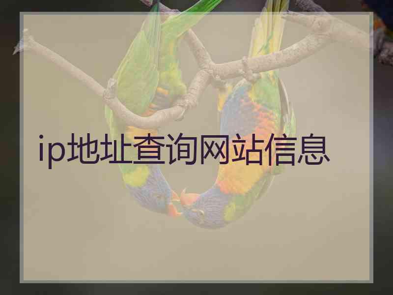 ip地址查询网站信息