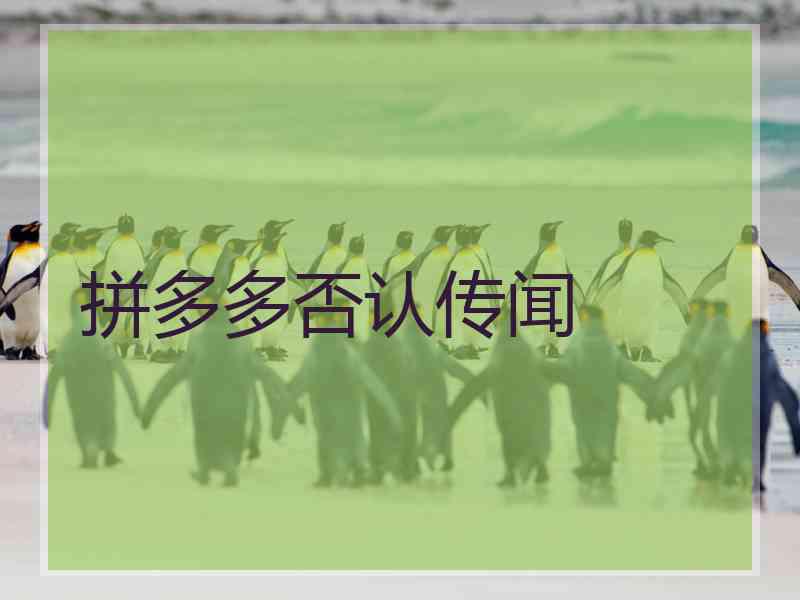 拼多多否认传闻