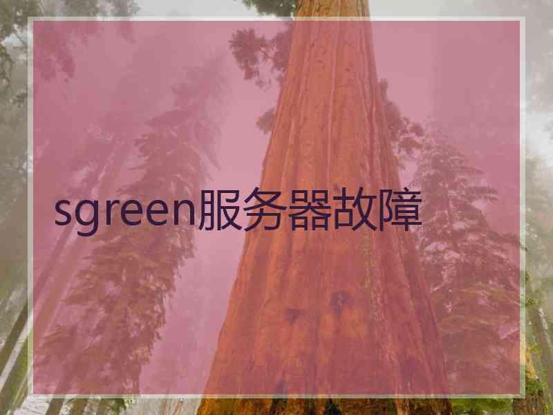 sgreen服务器故障
