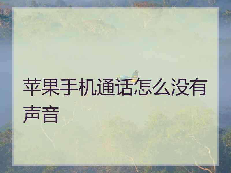 苹果手机通话怎么没有声音