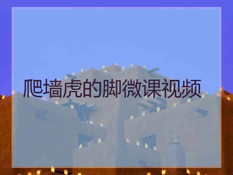 爬墙虎的脚微课视频