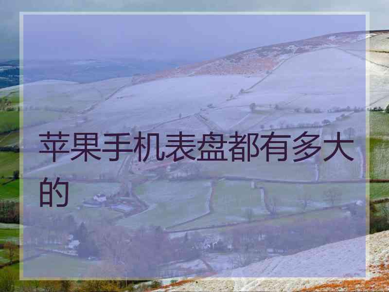 苹果手机表盘都有多大的