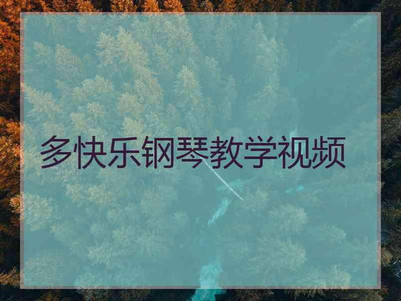 多快乐钢琴教学视频