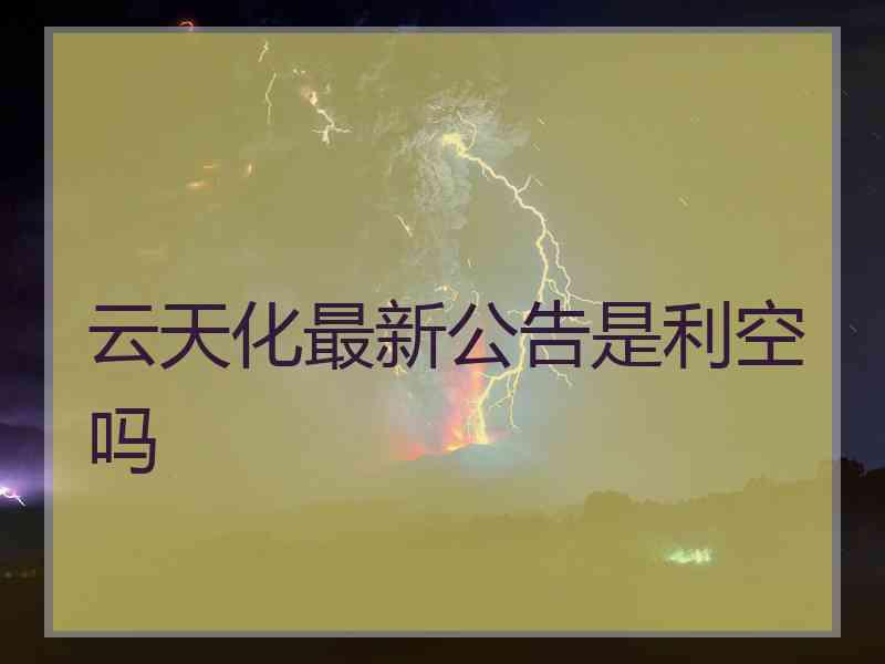 云天化最新公告是利空吗