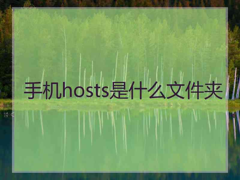 手机hosts是什么文件夹