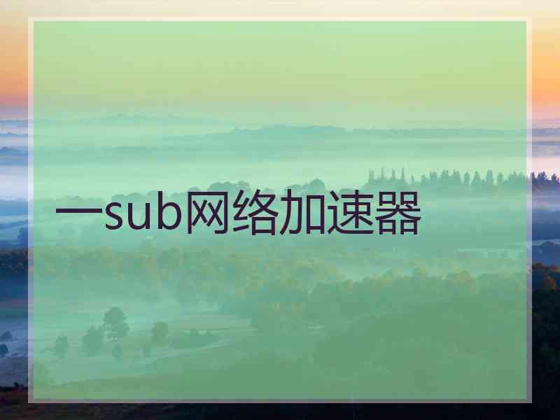 一sub网络加速器