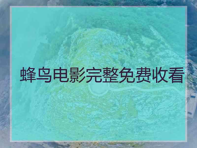 蜂鸟电影完整免费收看