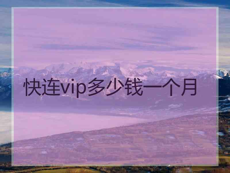 快连vip多少钱一个月