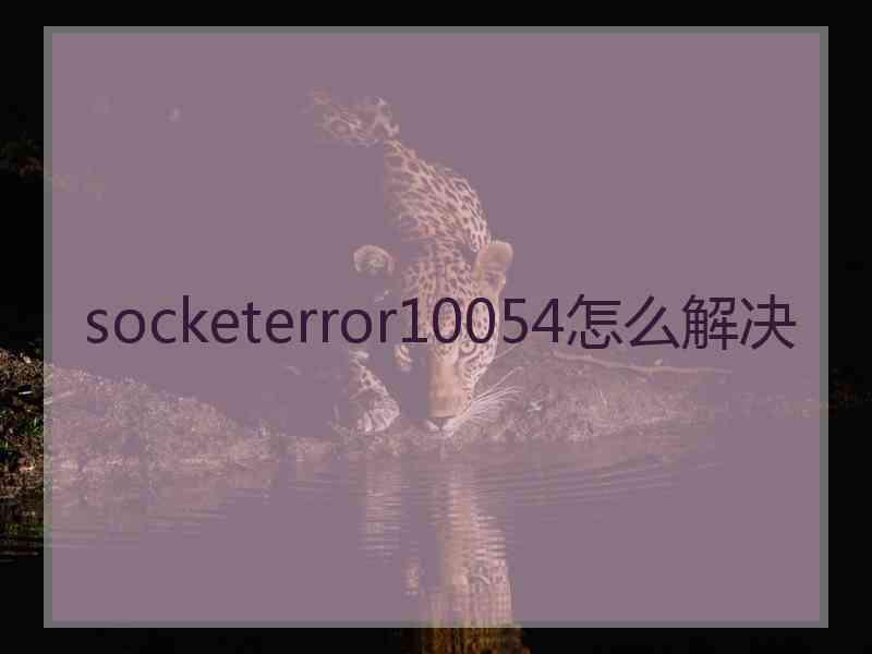 socketerror10054怎么解决