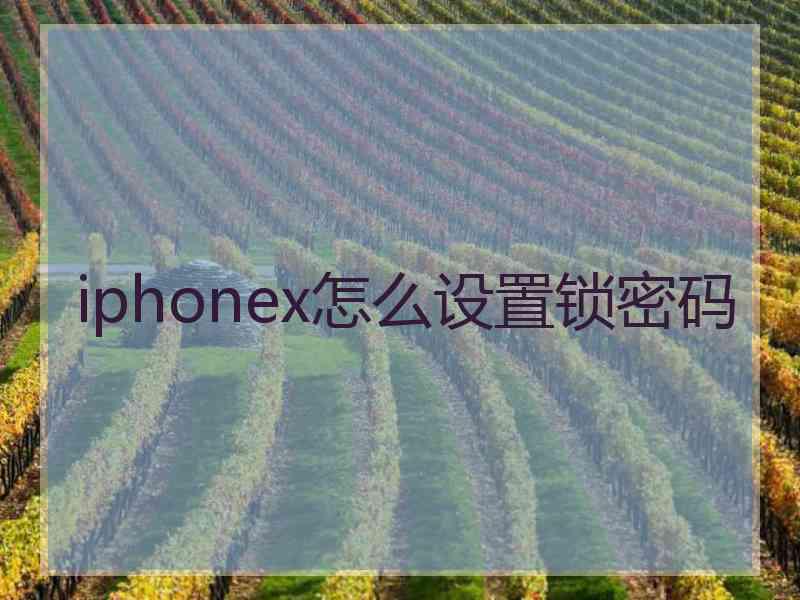 iphonex怎么设置锁密码