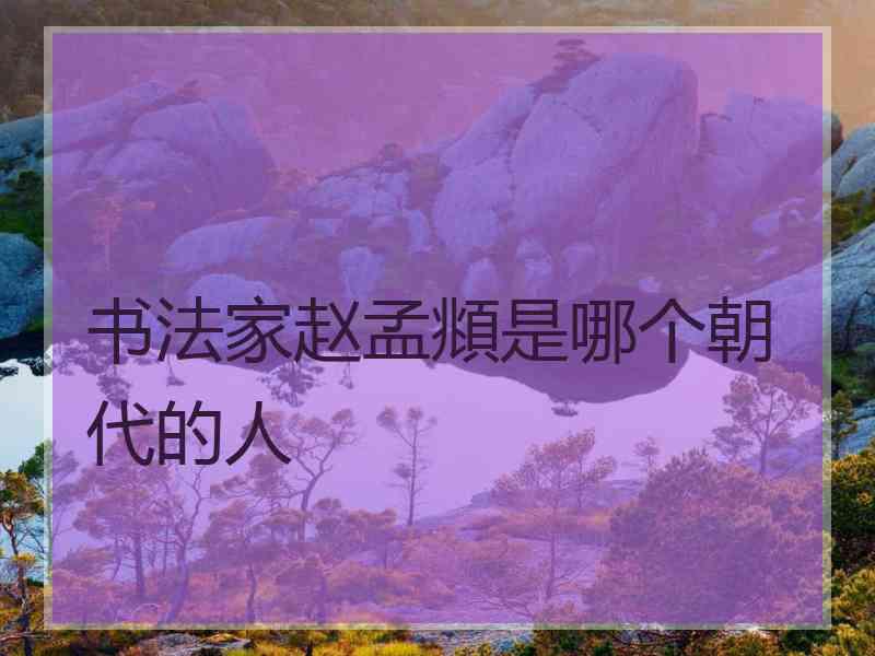 书法家赵孟頫是哪个朝代的人