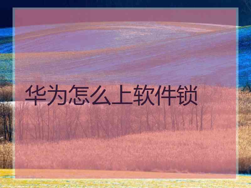 华为怎么上软件锁