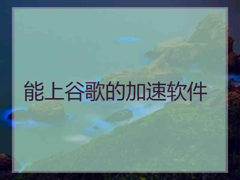 能上谷歌的加速软件