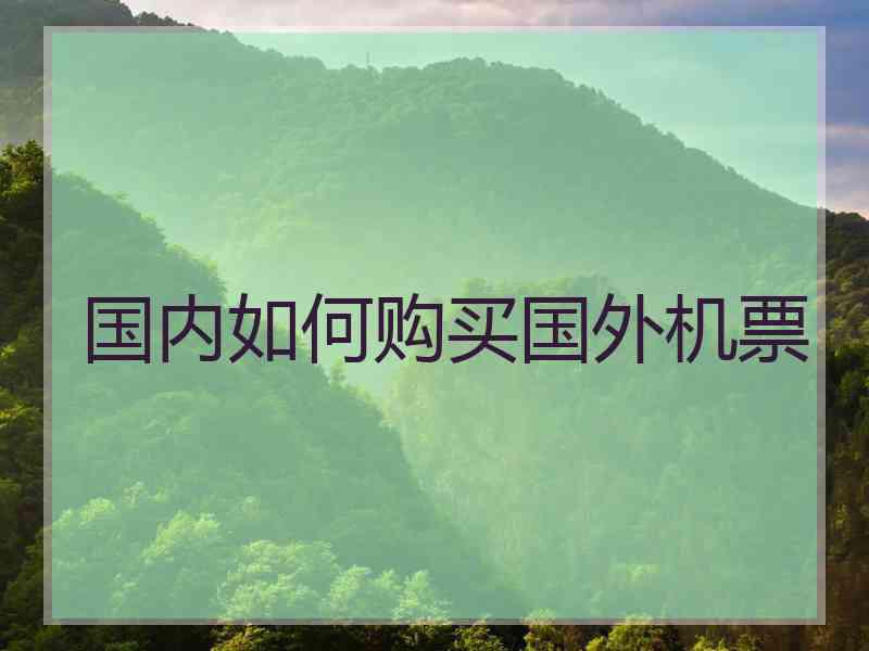 国内如何购买国外机票