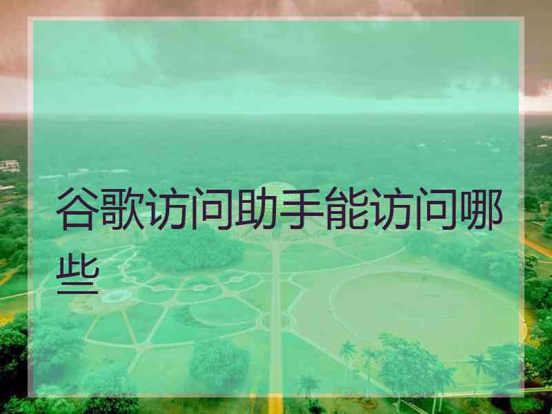 谷歌访问助手能访问哪些