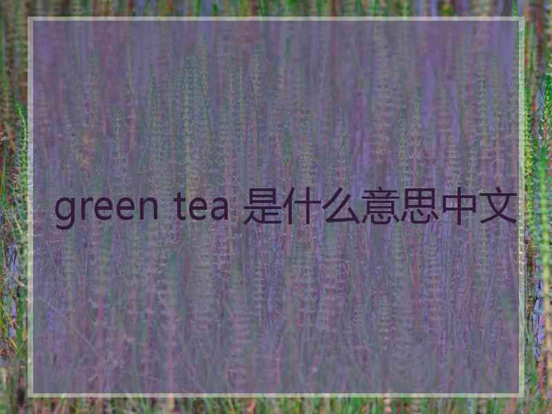 green tea 是什么意思中文