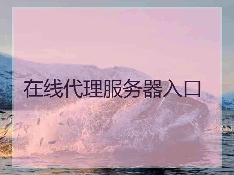 在线代理服务器入口