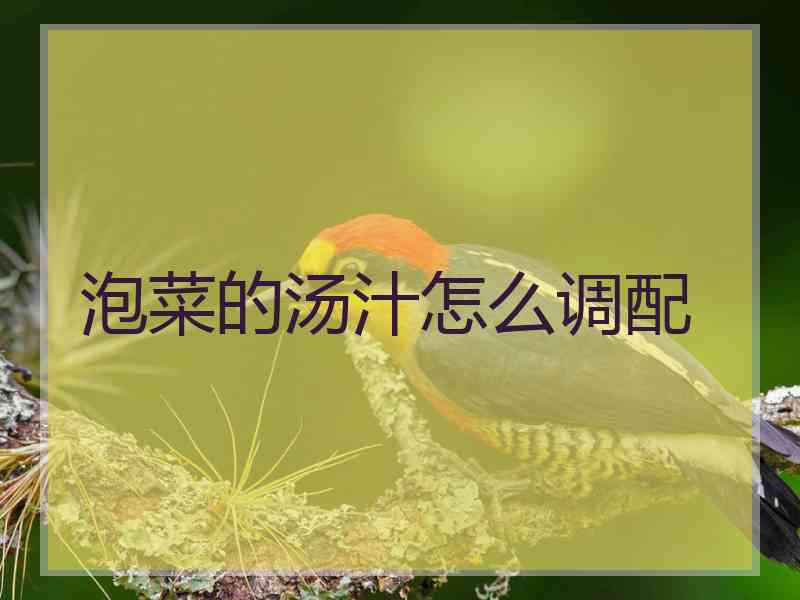 泡菜的汤汁怎么调配