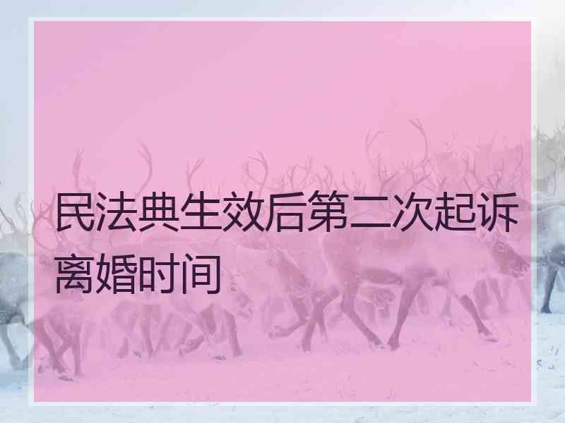 民法典生效后第二次起诉离婚时间