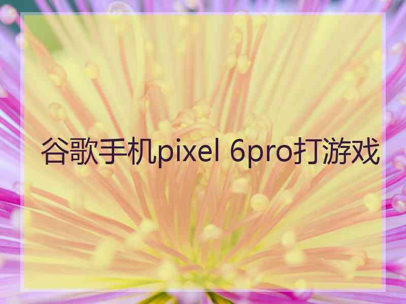 谷歌手机pixel 6pro打游戏