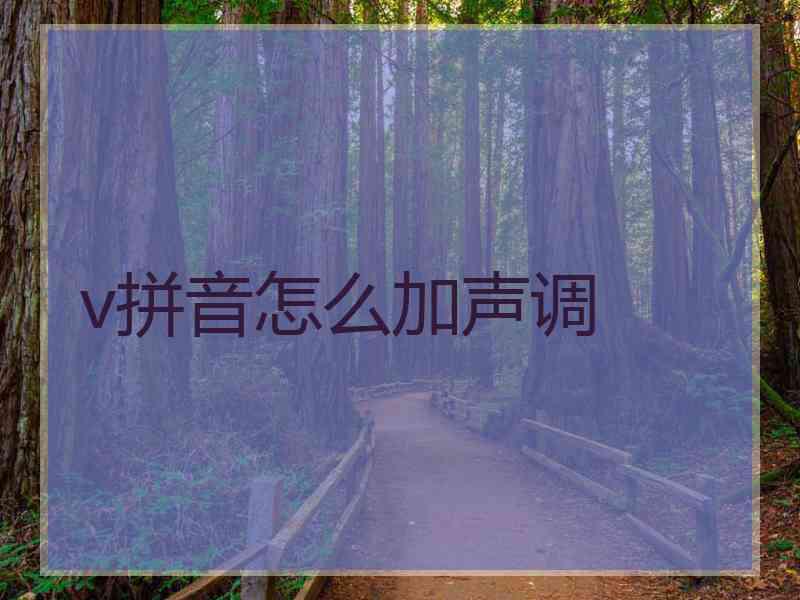 v拼音怎么加声调