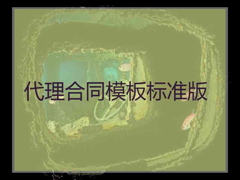 代理合同模板标准版