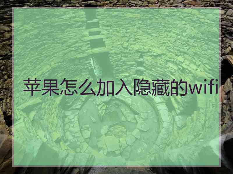 苹果怎么加入隐藏的wifi
