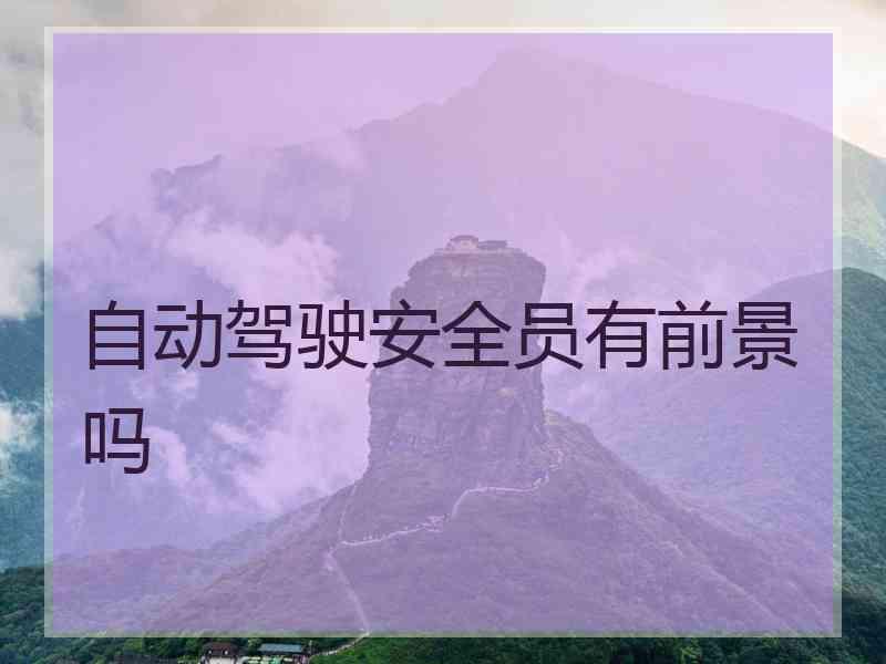 自动驾驶安全员有前景吗