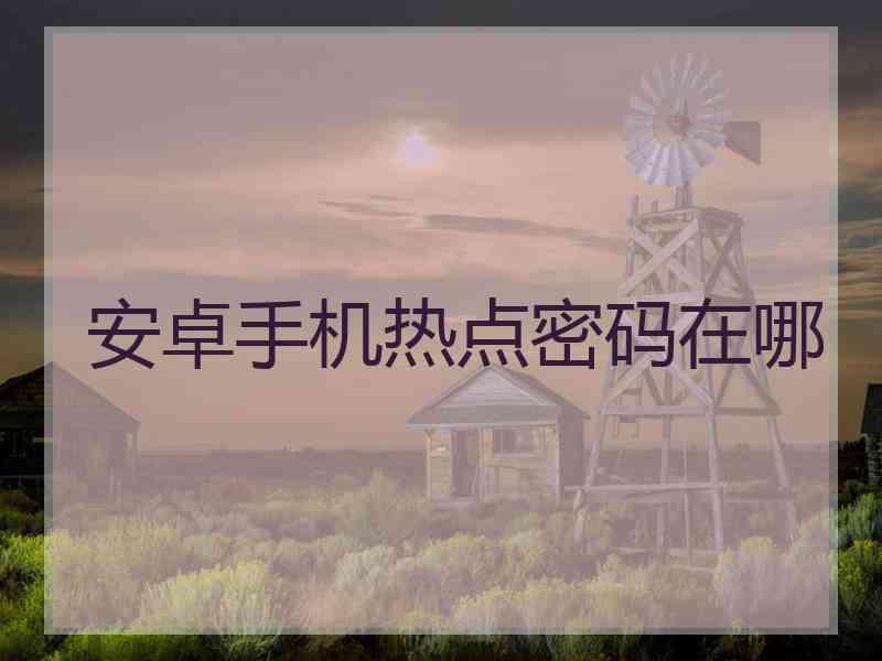 安卓手机热点密码在哪
