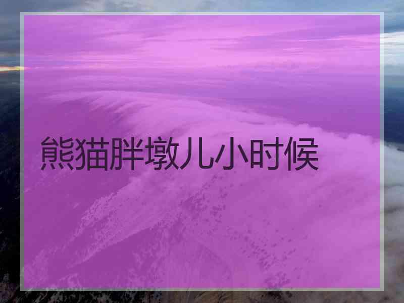 熊猫胖墩儿小时候