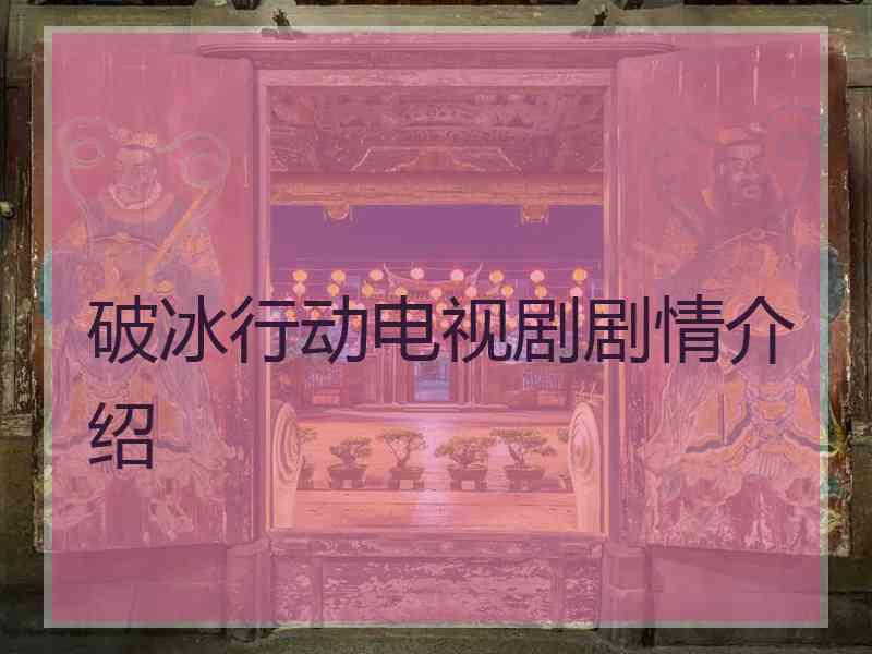 破冰行动电视剧剧情介绍