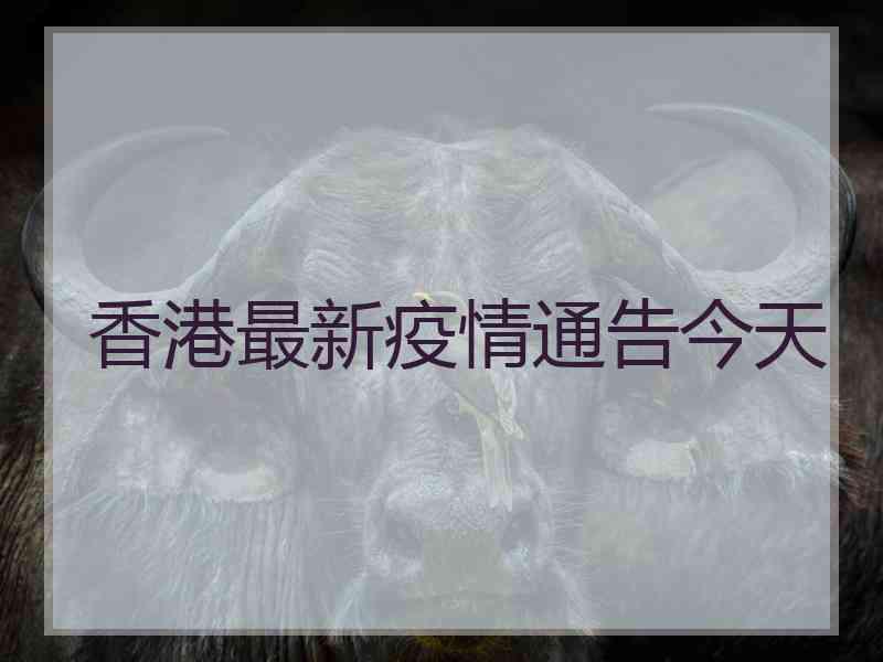 香港最新疫情通告今天