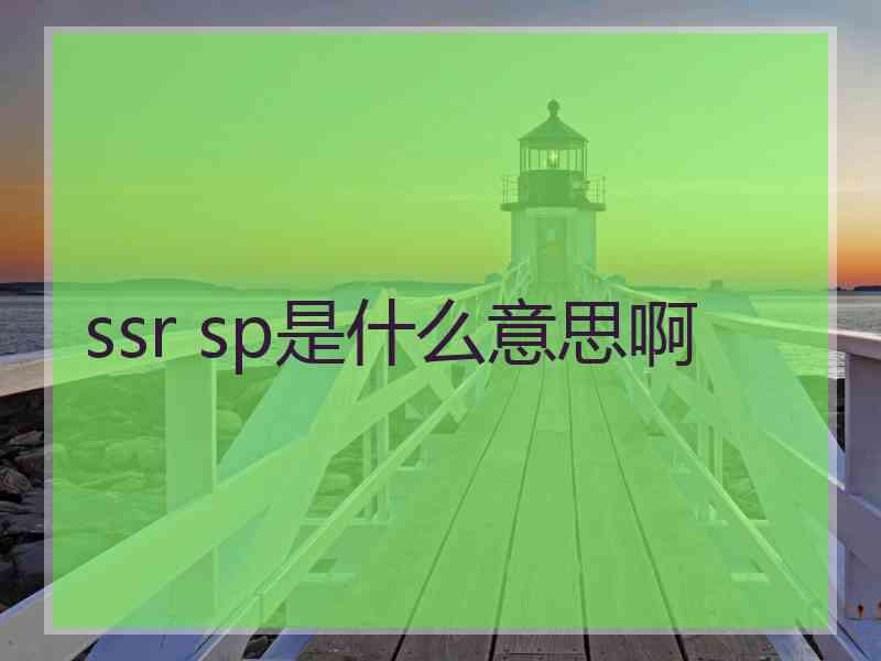 ssr sp是什么意思啊