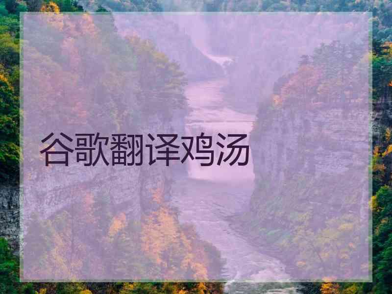 谷歌翻译鸡汤