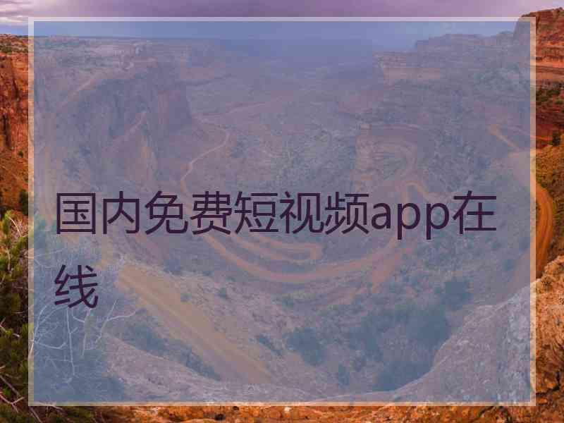 国内免费短视频app在线