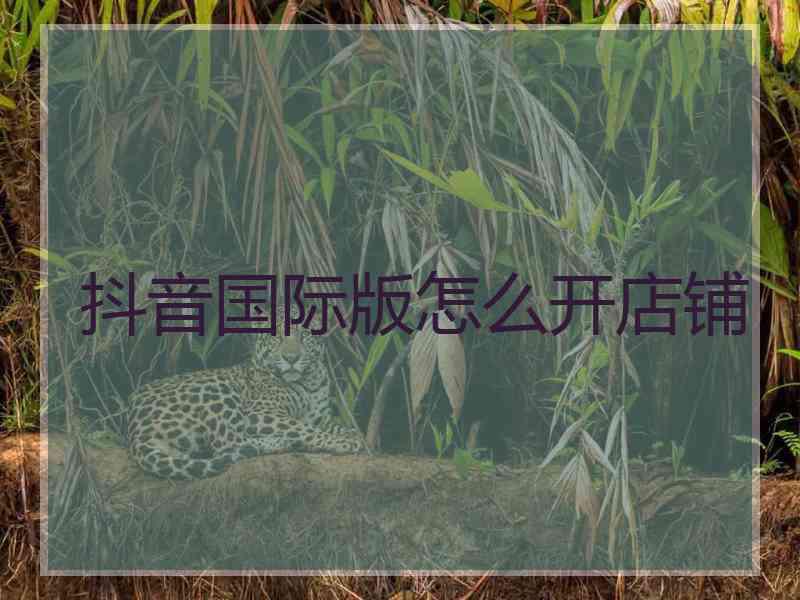 抖音国际版怎么开店铺