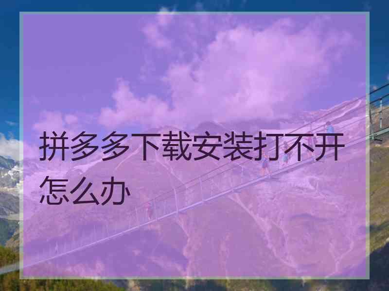 拼多多下载安装打不开怎么办