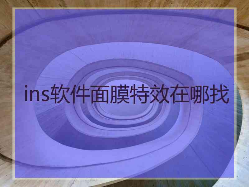 ins软件面膜特效在哪找