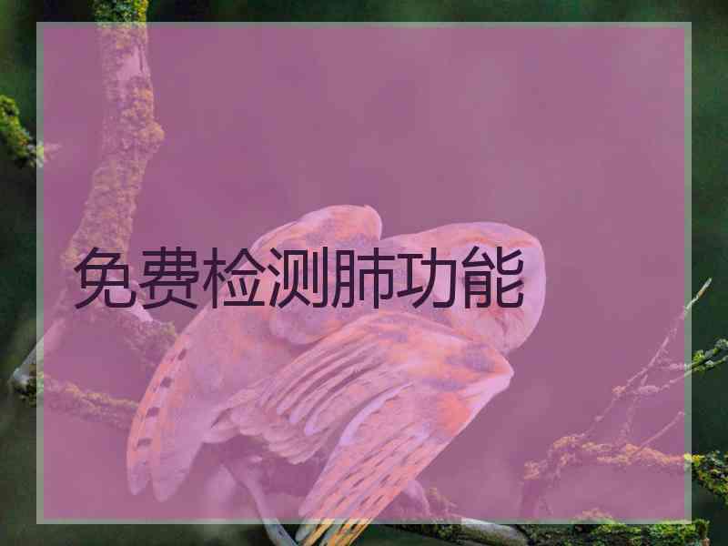 免费检测肺功能