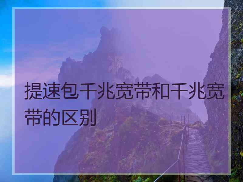 提速包千兆宽带和千兆宽带的区别