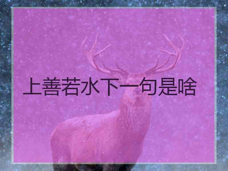 上善若水下一句是啥